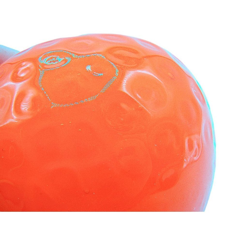 Vintage Murano Glass Orange Fruit Decor Stem Leaf Dimples Bright Orange 3x3" - Picture 4 of 12